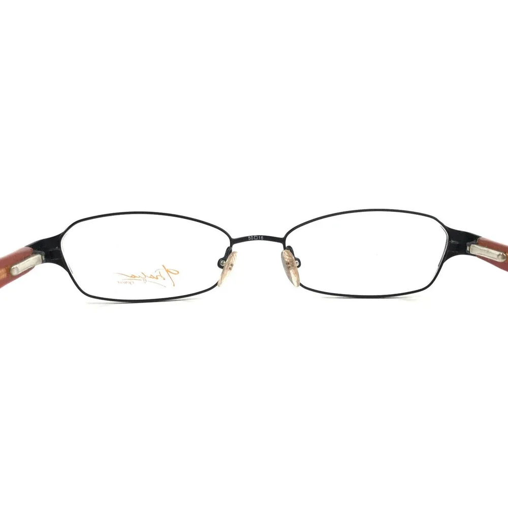 Thalia Eyeglasses Frames SELVA BK Black Red Cat Eye Studded Wire Rim 50-16-137